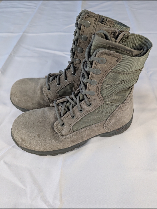 Tactical Research Suede and Nylon Combat Boots - Gray/Olive